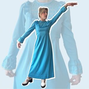 Vintage 1970s Crochet Maxi Dress